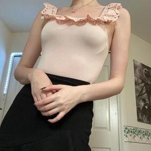 Babydoll frill tank bodysuit